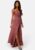 Bubbleroom Occasion Waterfall High Slit Satin Gown Dark old rose 46 – 7333340190890