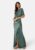 Bubbleroom Occasion Wrap Satin Gown Green 50 – 7333340274941