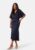 Bubbleroom Occasion Wrap Satin Midi Dress Dark blue 44 – 7333340309360