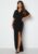 Bubbleroom Occasion Wrap Slit Maxi Dress Black 36 – 7333340170267