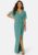 Bubbleroom Occasion Wrap Slit Maxi Dress Dark dusty green 44 – 7333340196298