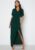 Bubbleroom Occasion Wrap Slit Maxi Dress Dark green 44 – 7333340170588