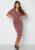 Bubbleroom Occasion Wrap Slit Midi Dress Old rose 40 – 7313775208162