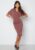 Bubbleroom Occasion Wrap Slit Midi Dress Old rose 42 – 7313775208179