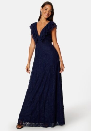 Bubbleroom Occasion Yveine Lace Gown Dark blue 46 – 7333340193877