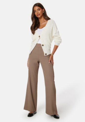 BUBBLEROOM Odelle Wide High Waist Pants Nougat 36 – 7333340241936