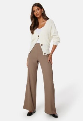 BUBBLEROOM Odelle Wide High Waist Pants Nougat 46 – 7333340241981