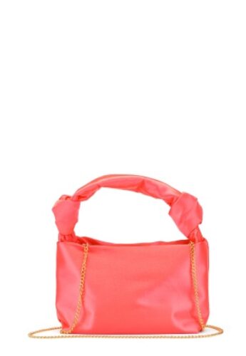 BUBBLEROOM Olivia satin knot bag Coral One size – 7333340230251