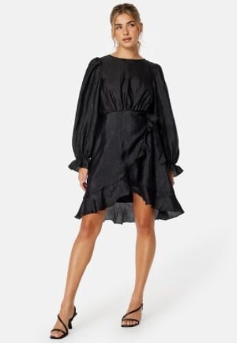 BUBBLEROOM Peg Shimmer Dress Black M – 7333340264669