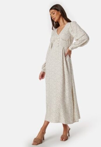 BUBBLEROOM Pennie Viscose Maxi Dress Offwhite/Patterned 34 – 7333340287262