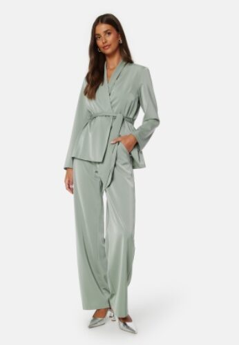 BUBBLEROOM Pilar Satin Pants Dusty green 36 – 7333340261651
