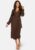 BUBBLEROOM Pleated Wrap Midi Dress Brown XL – 7333340131084