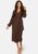 BUBBLEROOM Pleated Wrap Midi Dress Brown XS – 7333340131046
