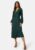 BUBBLEROOM Pleated Wrap Midi Dress Dark green S – 7333340295113