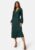 BUBBLEROOM Pleated Wrap Midi Dress Dark green XS – 7333340295106