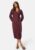 BUBBLEROOM Pleated Wrap Midi Dress Wine-red S – 7333340295168
