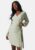 BUBBLEROOM Pleated Wrap Short Dress Dusty green L – 7333340320679
