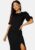 BUBBLEROOM Puff Sleeve Slit Dress Black XL – 7333340306604