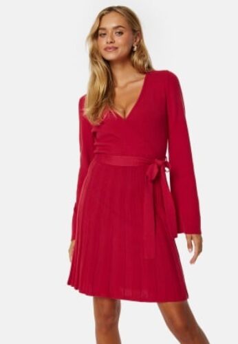 BUBBLEROOM Quinn Wrap Dress Red L – 7333340265802