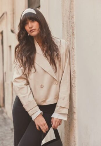 BUBBLEROOM Rayne Short Trench Coat Light beige L – 7333340292099