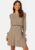 BUBBLEROOM Rib Knitted Skater Dress Dark beige M – 7333340157435