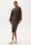 BUBBLEROOM Round Neck Rib Knitted Midi Dress Brown XL – 7333340319604