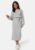 BUBBLEROOM Round Neck Rib Knitted Midi Dress Grey melange 4XL – 7333340251812