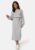 BUBBLEROOM Round Neck Rib Knitted Midi Dress Grey melange XS – 7333340251744