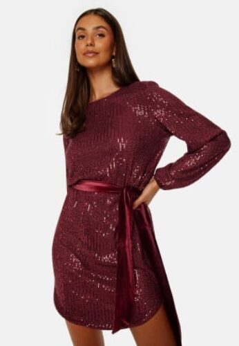 BUBBLEROOM Sanja sparkling dress Bordeaux 38 – 7333340170212