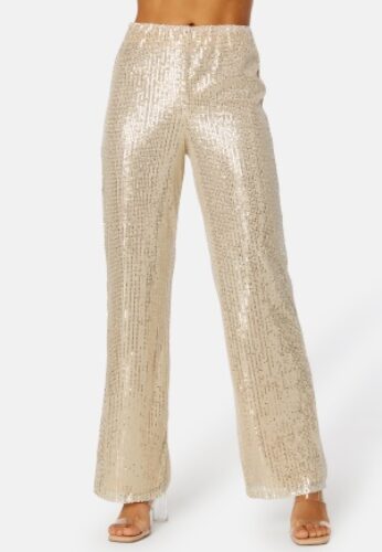 BUBBLEROOM Sequin Trousers Light beige XS – 7333340182130