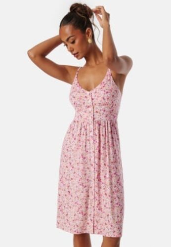 BUBBLEROOM Short Floral Strap Dress Pink/Floral 3XL – 7333340306871