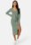 BUBBLEROOM Slit Knitted Midi Dress Green XL – 7333340246290