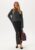 BUBBLEROOM Slit Tailored Skirt Black/White 46 – 7333340315385
