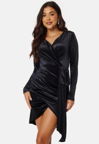 BUBBLEROOM Snapshot Drape Dress Black S – 7333340165201
