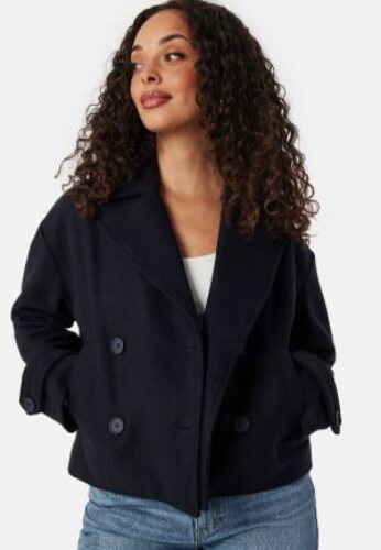 BUBBLEROOM Sophie Short Wool Blend Coat Dark navy 42 – 7333340274460
