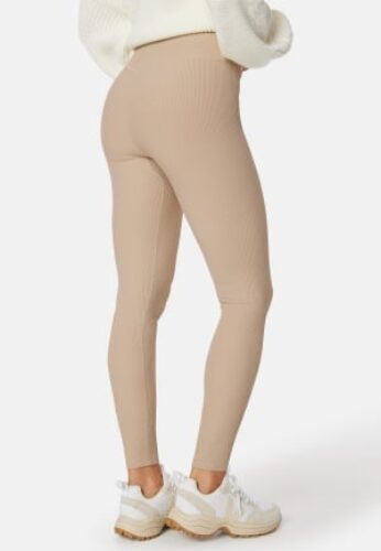 BUBBLEROOM Stefania Soft Rib Leggings Nougat S – 7333340291559