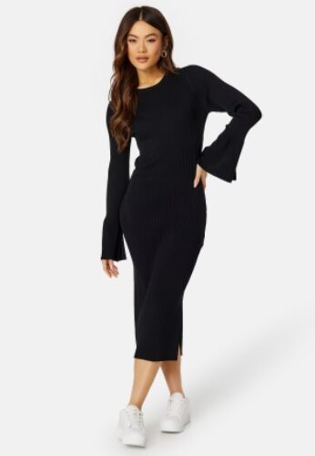 BUBBLEROOM Stella Knitted Viscose Dress Black XL – 7333340250648