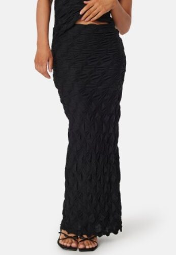 BUBBLEROOM Structure Maxi Skirt Black S – 7333340320600