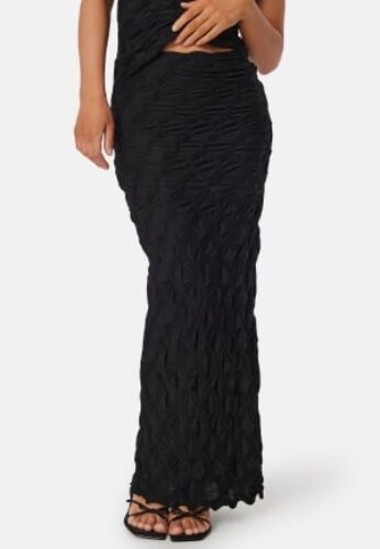 BUBBLEROOM Structure Maxi Skirt Black XL – 7333340320631