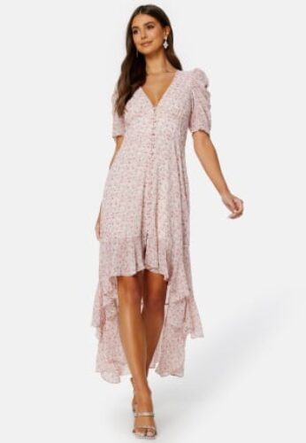 BUBBLEROOM Summer Luxe High-Low Midi Dress Pink / Floral 48 – 7333340234549