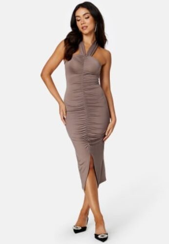 BUBBLEROOM Tenley midi dress Brown XL – 7333340190678