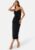 BUBBLEROOM Tobi drapy waterfall dress Black L – 7333340179048