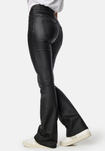BUBBLEROOM Tove high waist coated flared jeans Black 38 – 7313775153936