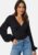 BUBBLEROOM V-neck Puff Sleeve L/S Top Black L – 7333340311455