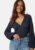 BUBBLEROOM V-neck Puff Sleeve L/S Top Dark blue L – 7333340311899