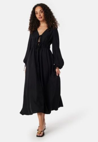 BUBBLEROOM V-neck Strap L/S Dress Black XL – 7333340315972