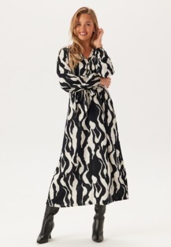 BUBBLEROOM V-neck Viscose L/S Dress Patterned 3XL – 7333340313909