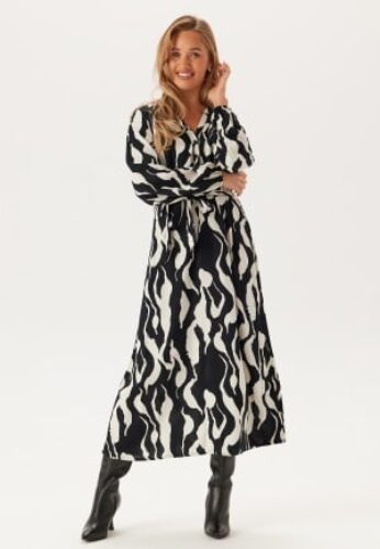 BUBBLEROOM V-neck Viscose L/S Dress Patterned 4XL – 7333340313916