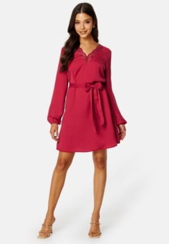 BUBBLEROOM Vallie lace dress Red S – 7333340167236