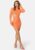 BUBBLEROOM Valora rib short dress Orange S – 7333340190968